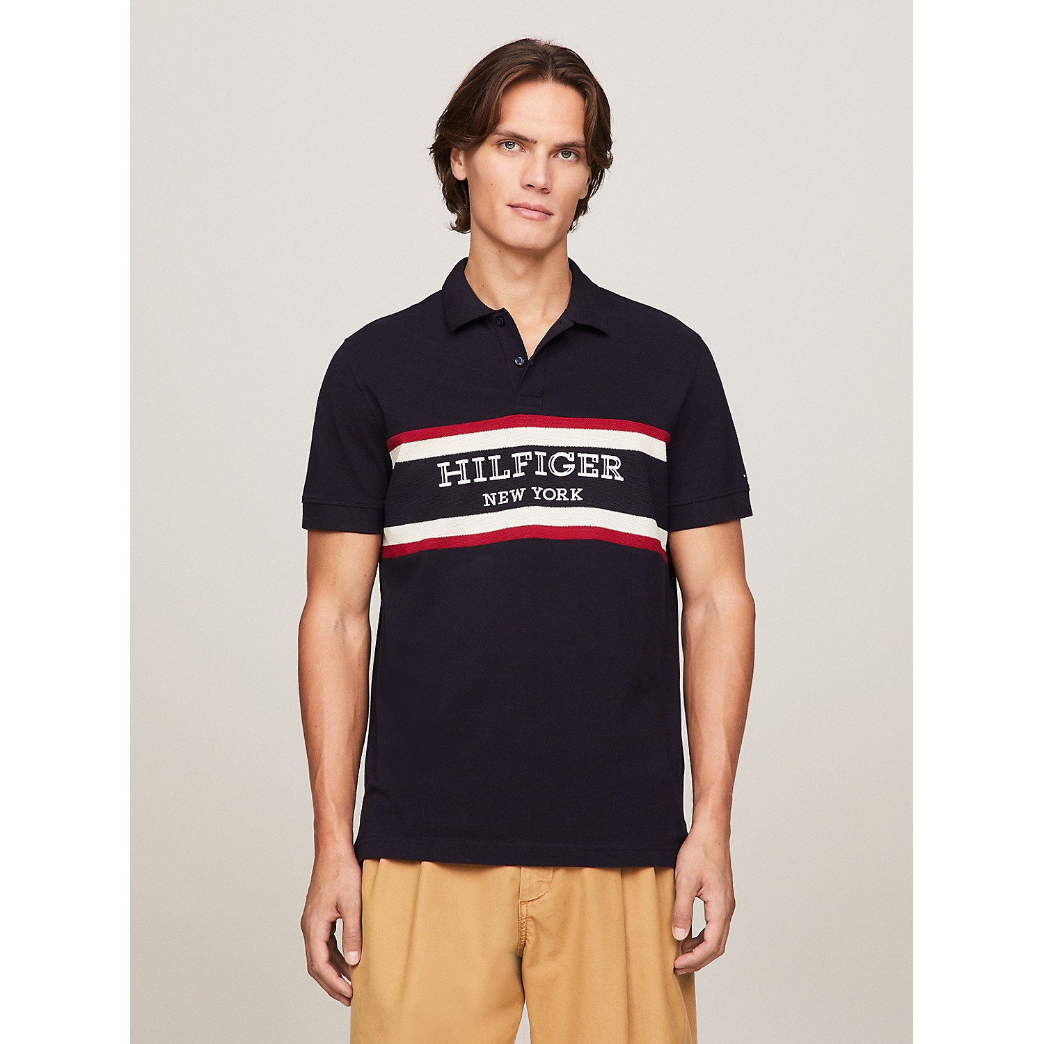 TOMMY HILFIGER Regular Fit Monotype Colorblock Polo